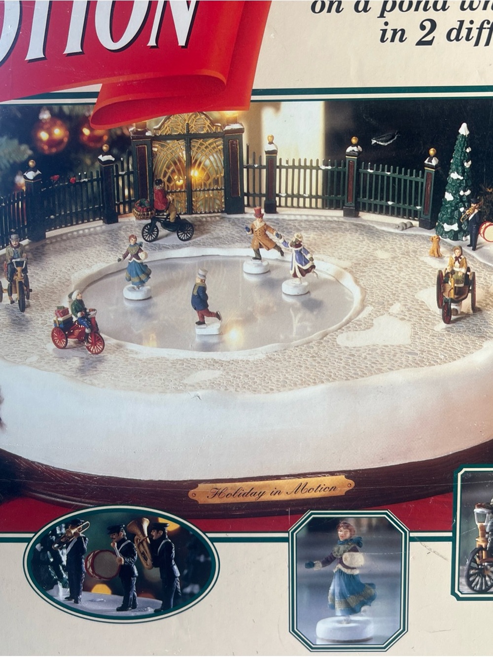 Vintage 1996 Mr Christmas Holiday in Motion animated ice skaters - Picture 7 of 16